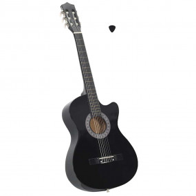 Western Classical Cutaway Guitar with 6 Strings Black 3...