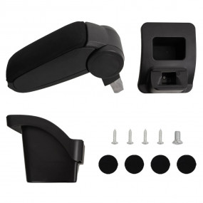 Car Armrest Black 6.3"x11.8"x(15.7"-19.7") ABS