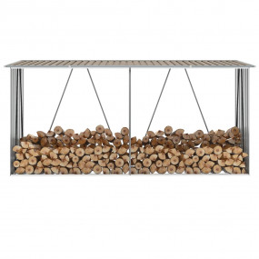 Garden Log Storage Shed Galvanized Steel 129.9"x33.1"x5...
