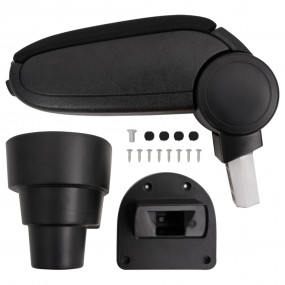 Car Armrest Black 6.1"x12.6"x(16.1"-21.3") ABS