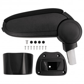 Car Armrest Black 5.7"x12.4"x(11.8"-18.9") ABS