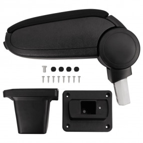 Car Armrest Black 5.5"x13"x(12.6"-19.1") ABS