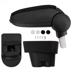 Car Armrest Black 4.7"x14.2"x(13.2"-18.9") ABS