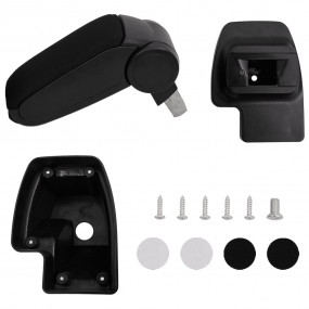 Car Armrest Black 5.9"x13.8"x(13"-19.5") ABS
