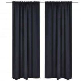 2 pcs Black Slot-Headed Blackout Curtains 53.1 x 96.5"