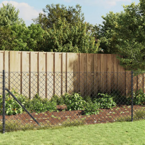 Chain Link Fence with Flange Anthracite 3.3'x82'