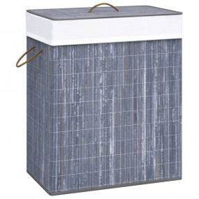 Bamboo Laundry Basket with Single Section Gray 21.9 gal