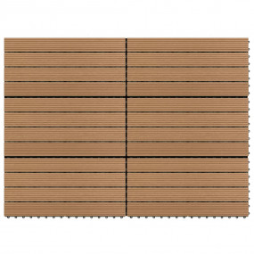 Decking Tiles 6 pcs WPC 23.6"x11.8" 11.6 ft Brown