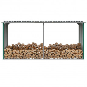 Garden Log Storage Shed Galvanized Steel 129.9"x36.2"x6...