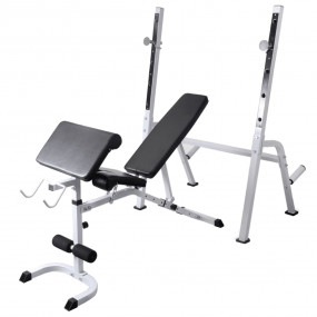 Workout Bench with Weight Rack, Barbell and Dumbbell Se...