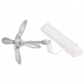 Folding Anchor with Rope Silver 13.2 lb Hot Dip Galvani...