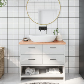 Bathroom Countertop Light Brown 39.4"x11.8"x(0.8"-1.6")...