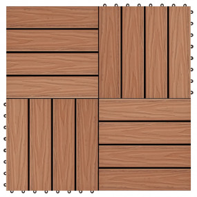 11 pcs Decking Tiles Deep Embossed WPC 11.8"x11.8" 1 sq...