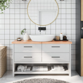 Bathroom Countertop Light Brown 55.1"x11.8"x(0.8"-1.6")...