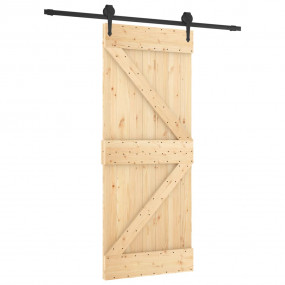 Sliding Door with Hardware Set 33.5"x82.7" Solid Wood P...