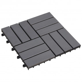 Decking Tiles 20 pcs Gray Wash 11.8"x11.8" Solid Acacia...