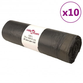 Bin Bags with Drawstrings 250 pcs Black 31.7 gal