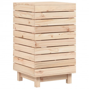 Laundry Basket 17.3"x17.3"x29.9" Solid Wood Pine