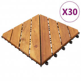 Decking Tiles 30 pcs Brown 11.8"x11.8" Solid Wood Acaci...