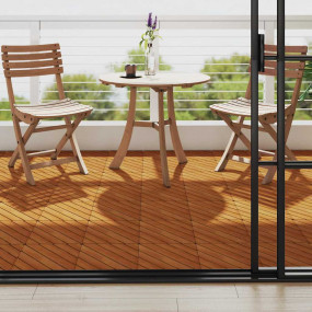 Decking Tiles 10 pcs 11.8"x11.8" Solid Acacia Wood