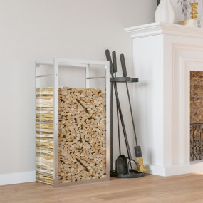Firewood Rack 31.5"x11"x60.6" Stainless Steel