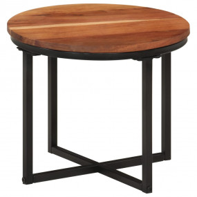 Coffee Table 13.8"x13.8"x11.8" Solid Wood Acacia and Ir...