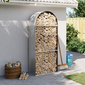 Log Holder Light Gray 31.5"x17.7"x74.8" Galvanized Stee...