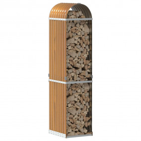 Log Holder Light Brown 15.7"x17.7"x66.9" Galvanized Ste...