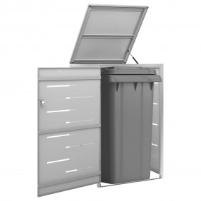 Single Wheelie Bin Shed 27.2"x30.5"x44.3" Stainless Ste...