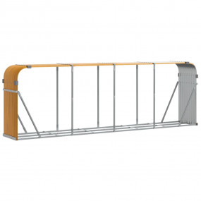 Log Holder Light Brown 118.1"x17.7"x39.4" Galvanized St...