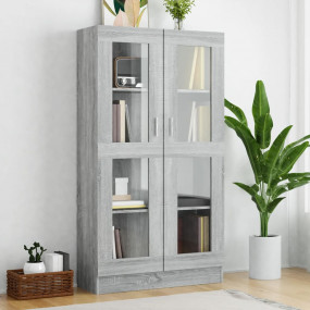 Vitrine Cabinet Gray Sonoma 32.5"x12"x59.1" Engineered ...