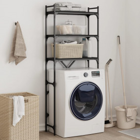 Washing Machine Shelf Black 26.4"x9.8"x64.2" Engineered...