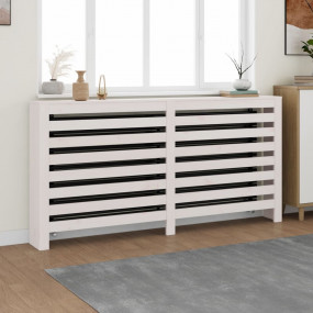 Radiator Cover White 66.5"x7.5"x33.1" Solid Wood Pine
