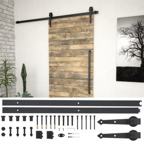 Sliding Door Hardware Kit 72" Steel Black