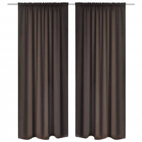 2 pcs Brown Slot-Headed Blackout Curtains 53" x 96"