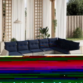 7 Piece Patio Sofa Set with Cushions Gray Poly Rattan