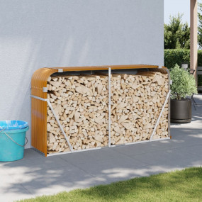 Log Holder Light Brown 70.9"x17.7"x39.4" Galvanized Ste...