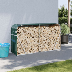 Log Holder Green 70.9"x17.7"x39.4" Galvanized Steel