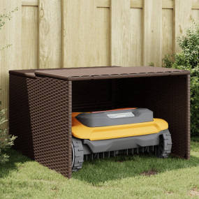 Robot Mower Garage Brown 33.9"x35.4"x20.5"/22.4" Poly R...