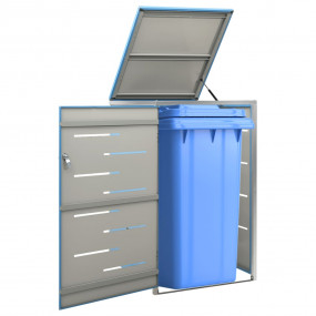 Single Wheelie Bin Shed 27.2"x30.5"x44.3" Stainless Ste...