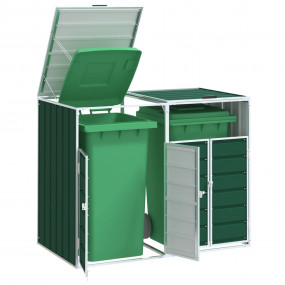 Wheelie Bin Storage for Double Bins Green 56.7"x31.9"x4...