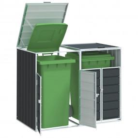 Wheelie Bin Storage for Double Bins Anthracite 56.7"x31...
