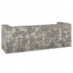 Gabion Wall for Garbage Bins Galvanized Steel 128"x39.4...