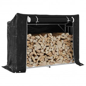 vidaxL Firewood Rack with Rain Cover 59.4"x23.8"x43.5" ...