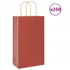 Imag:Paper Bags 250 pcs with Handles Red 8.3x4.3x14.2