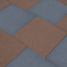 Fall Protection Tiles 6 pcs Rubber 19.7x19.7x1.2" Grey