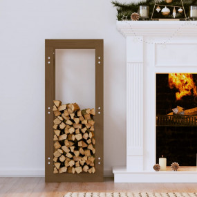 Firewood Rack Honey Brown 16.1x9.8x39.4" Solid Wood Pin...