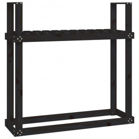 Firewood Rack Black 43.3x13.8x42.7" Solid Wood Pine