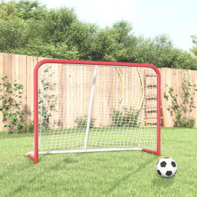Hockey Goal with Net Red&White 60.2x23.6x46.5" Steel&Po...