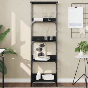Bookshelf Black 19.7x13.0x60.2" Engineered Wood